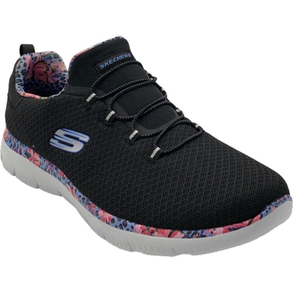Skechers Summits Vegan Washable Bungee Sneakers - Party Mix /Black Multi, 7 Wide